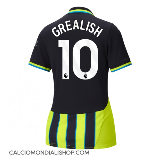 Maglie da calcio Manchester City Jack Grealish #10 Seconda Maglia Femminile 2024-25 Manica Corta